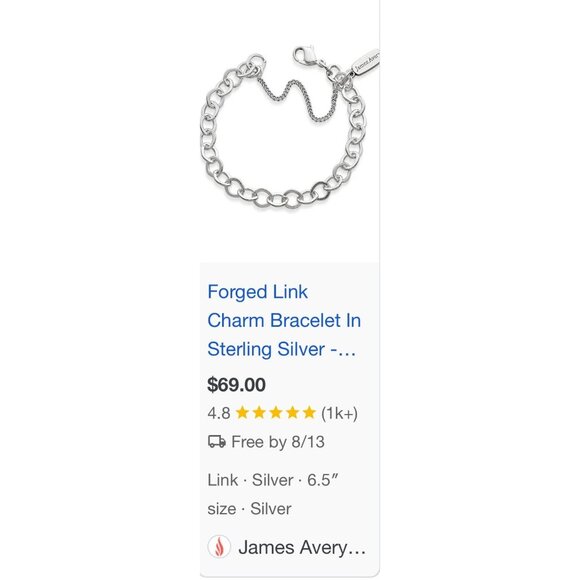 James Avery with Letter T Charm Bracelet - Picture 5 of 6